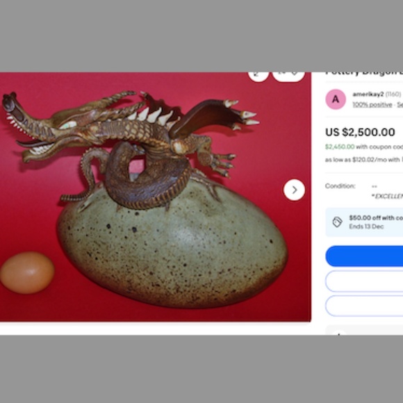 Dragon Hatching from Egg Original Sculpture